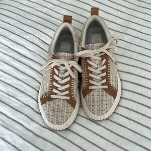 Tan tweed Dolce Vita platform sneakers